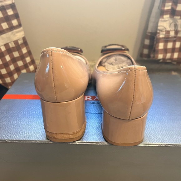 Prada Calzature Donna Vernice 5 Nudo Slip On Buckle Size 36 1/2 (6.5) - Picture 13 of 14